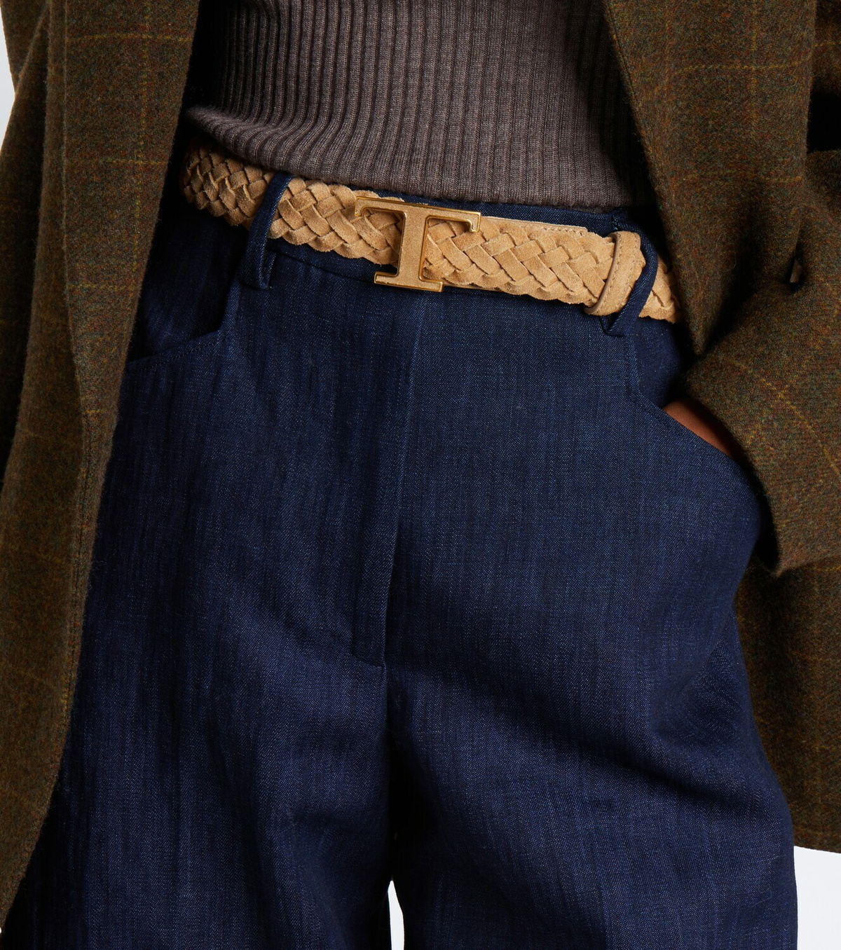 Tod's T Timeless braided suede belt