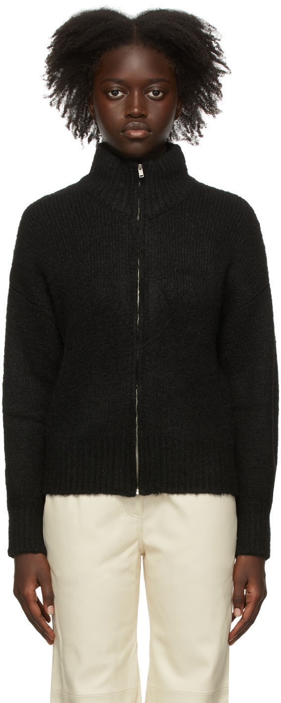 Photo: DRAE Black Trilly Zip-Up Sweater
