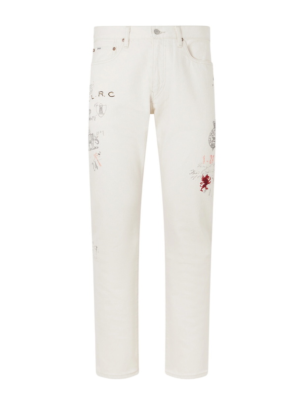 Photo: Polo Ralph Lauren - Straight-Leg Printed Cotton-Twill Trousers - White