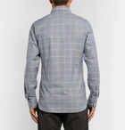 TOM FORD - Slim-Fit Button-Down Collar Checked Cotton Shirt - Midnight blue