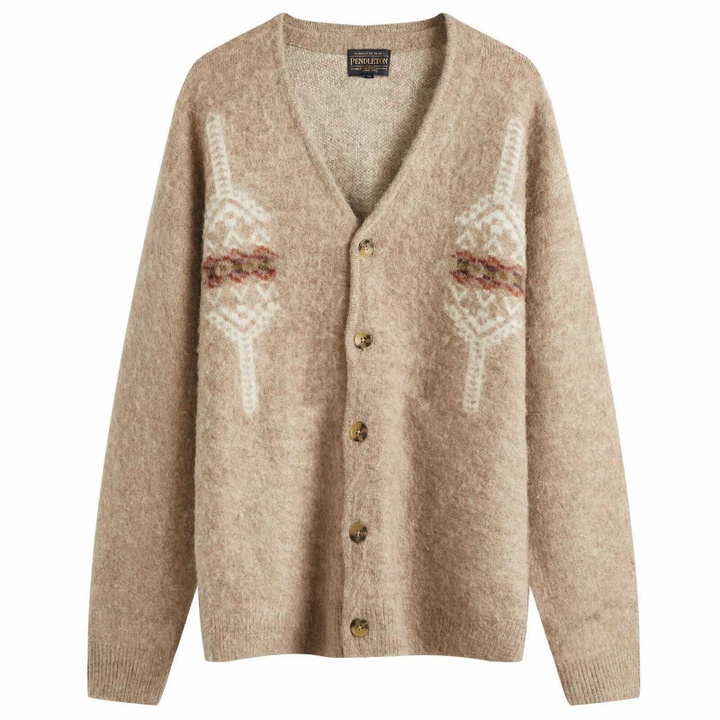 Photo: Pendleton Men's Shaggy Cardigan in Beige Beacon Rock