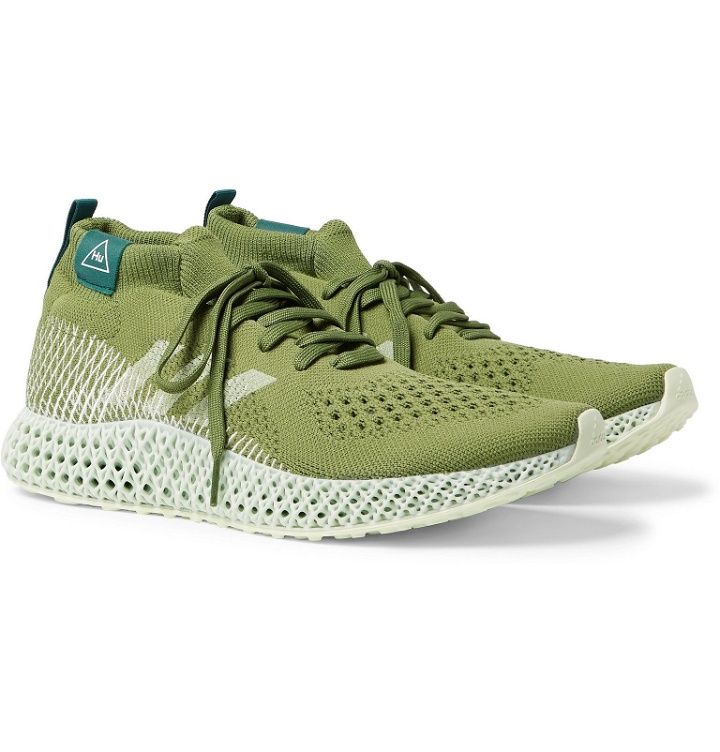 Photo: adidas Consortium - Pharrell Williams 4D Runner Embroidered Primeknit Sneakers - Green