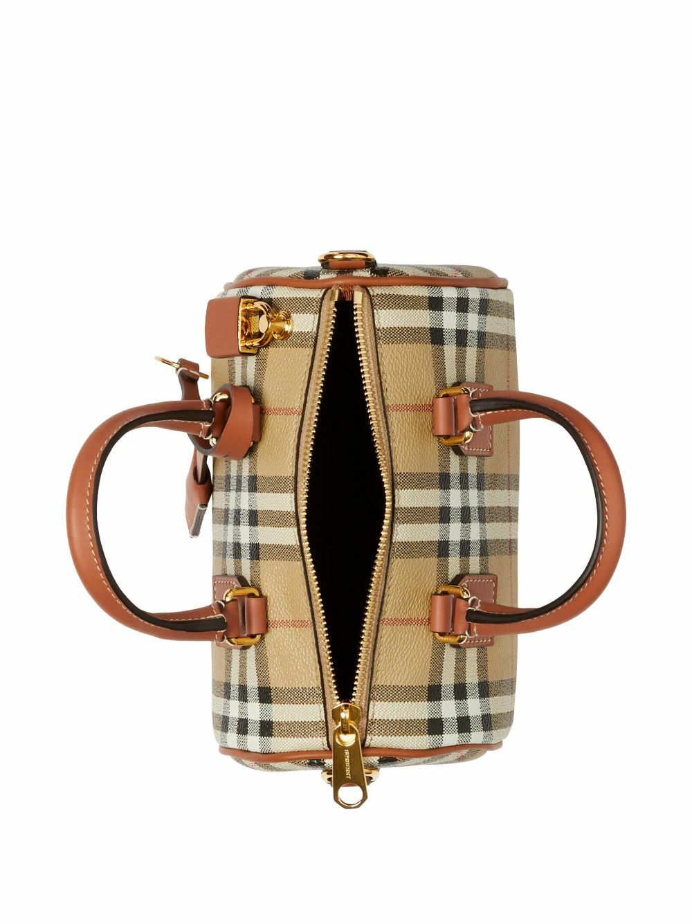 BURBERRY - Check Motif Mini Bowling Bag Burberry