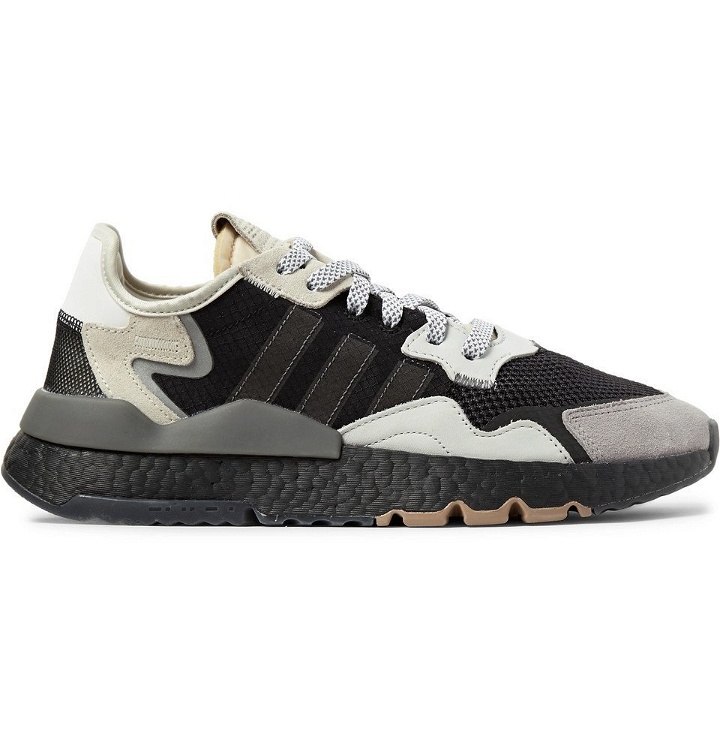 Photo: adidas Originals - Nite Jogger Suede and Rubber-Trimmed Mesh and Ripstop Sneakers - Black