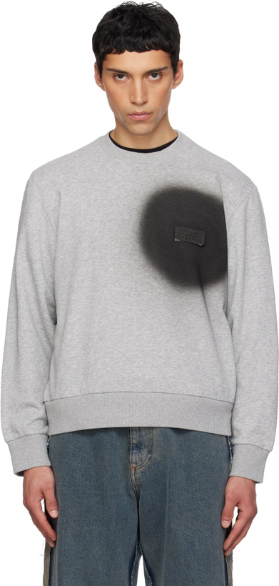 Photo: MM6 Maison Margiela Gray Spray Print Sweatshirt