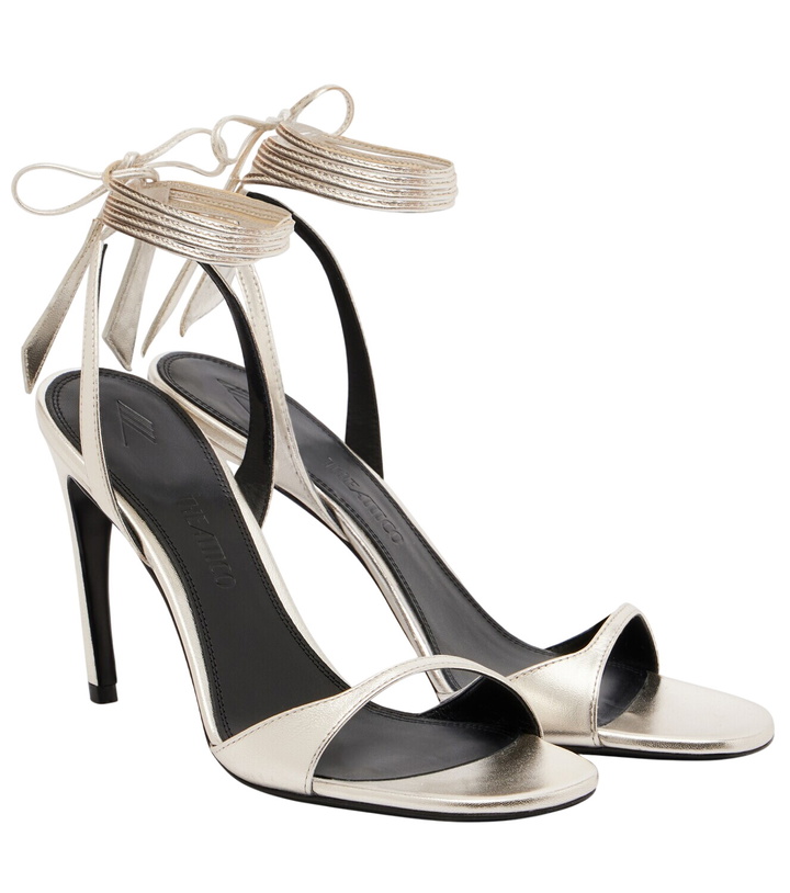 Photo: The Attico Ora 95 metallic leather slingback sandals