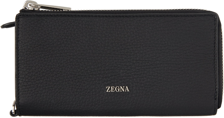 Photo: ZEGNA Black Zip Continental Wallet