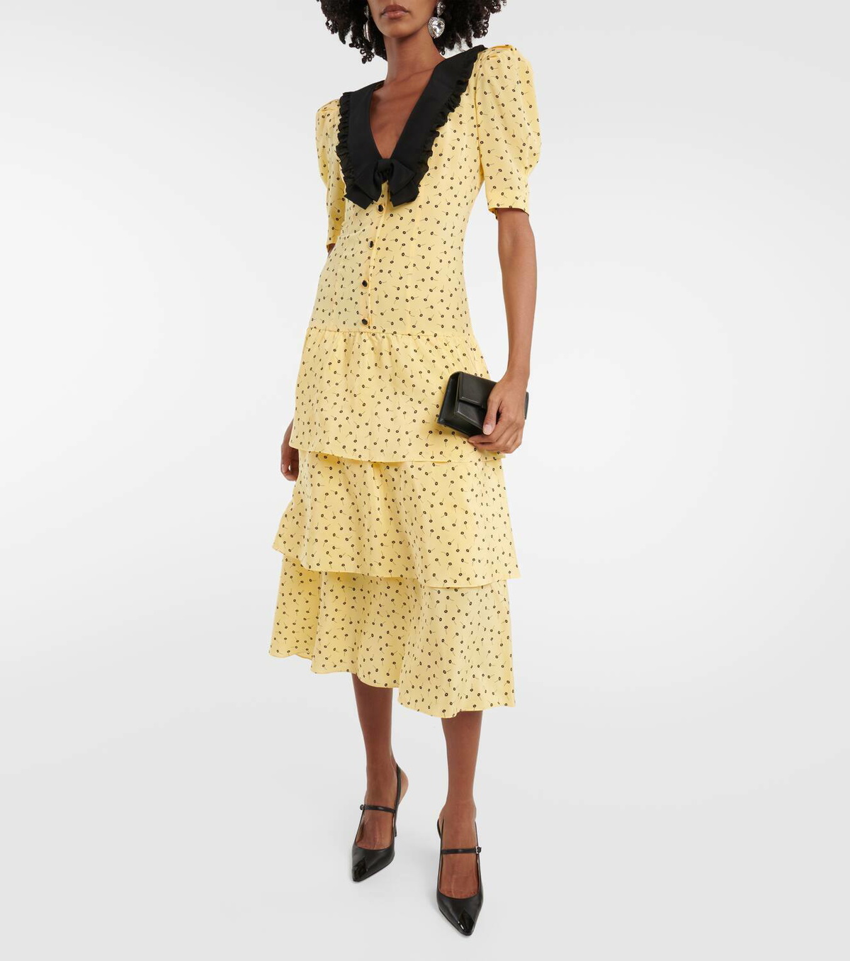alessandra rich floral silk midi dress Alessandra Rich Floral-print Silk-satin Midi Dress - Women - Pink Dresses