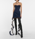 David Koma Corset denim minidress