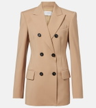 Sportmax Double-breasted virgin wool blazer