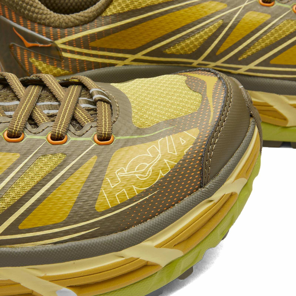 Hoka One One Mafate Speed 2 Sneakers in Dark Olive/Golden