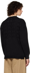 Maison Margiela Black Cable Knit Sweater