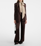Max Mara Pleated tie-neck silk crêpe de chine top