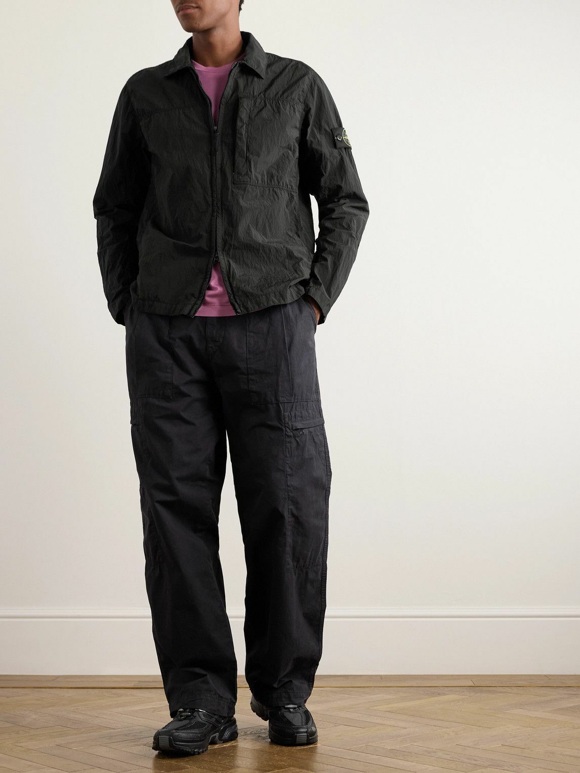 Stone Island - Logo-Appliquéd Nylon Metal Overshirt - Black Stone