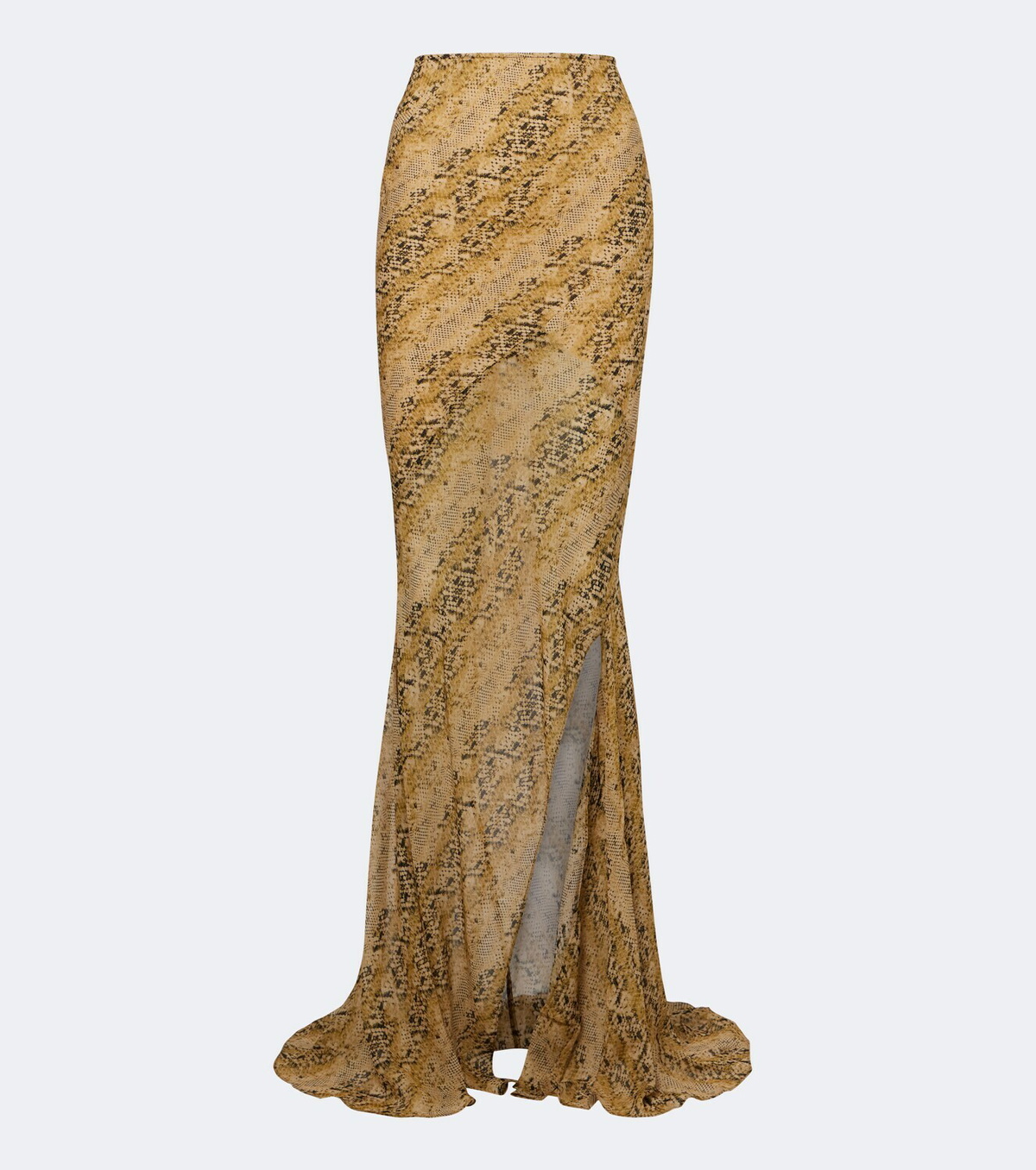 De La Vali Oryx snake-print georgette maxi skirt
