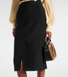 Valentino Belted wool and silk midi skirt