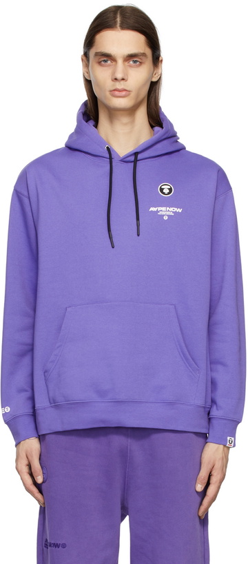 Photo: AAPE by A Bathing Ape Purple Classic Logo Hoodie