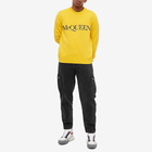 Alexander McQueen Men's Logo Crew Knit in Pop Yellow/Black/White