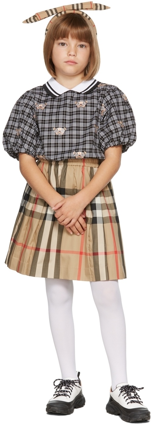 Burberry Children Beige Nova Check Cotton Pleated Mini Skirt 14 Yrs Burberry  Kids | TLC