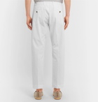 MAN 1924 - Tomi Slim-Fit Tapered Cotton Drawstring Trousers - White