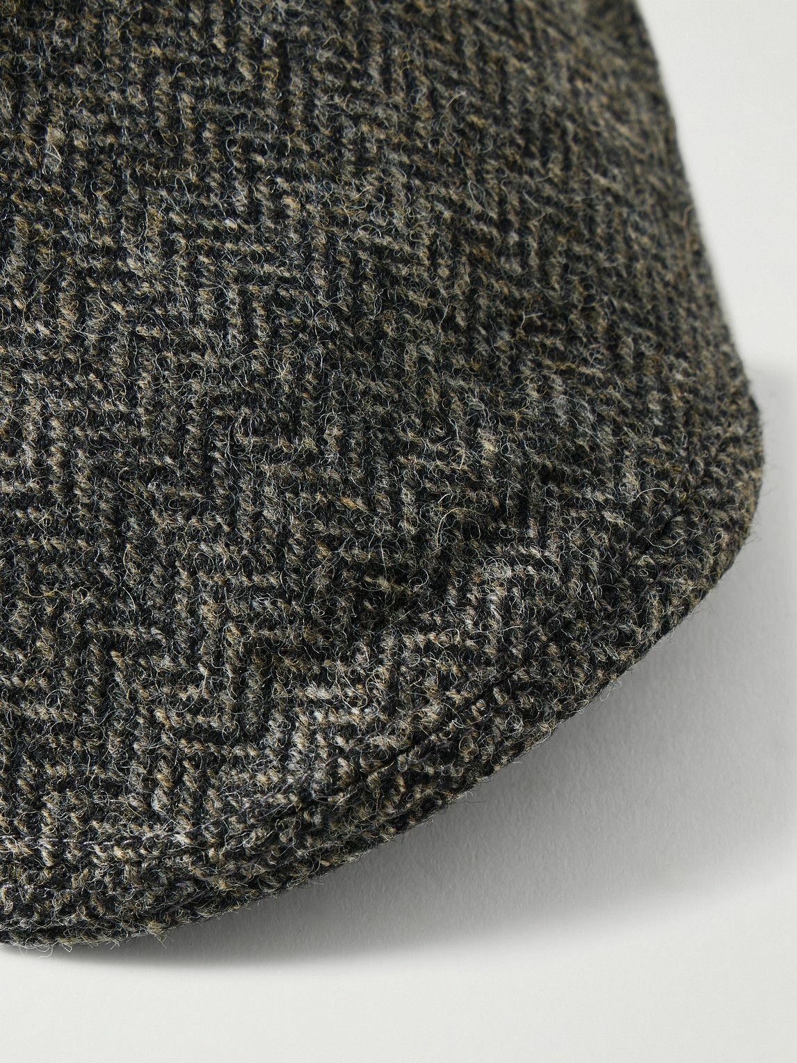 Anderson & Sheppard - Herringbone Wool-Tweed Flat Cap - Gray