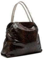 Stella Mccartney Falabella Python-effect Faux Leather Tote - Dark Brown - One Size