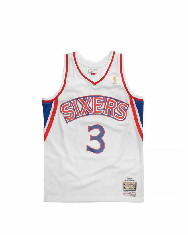 Photo: Mitchell & Ness NBA Swingman Jersey Philadelphia 76ers Home 1996-97 Allen Iverson #3 White Men