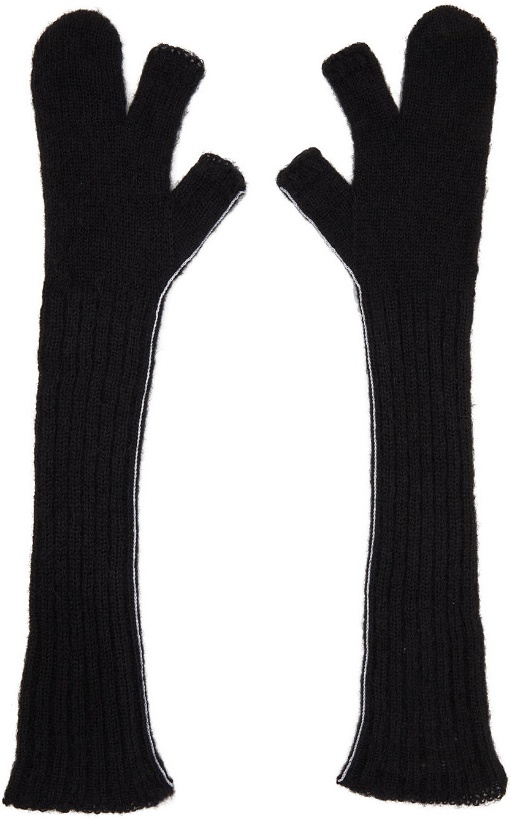 Photo: MM6 Maison Margiela Black Alpaca Wool Gloves