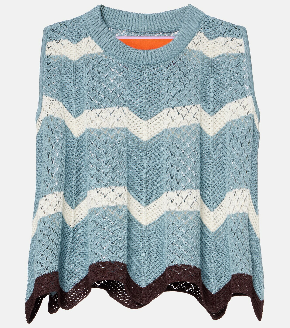 La DoubleJ Chevron crochet cotton crop top