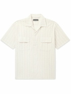 Monitaly - Milano Hakoba Broderie Anglaise Cotton Shirt - Neutrals