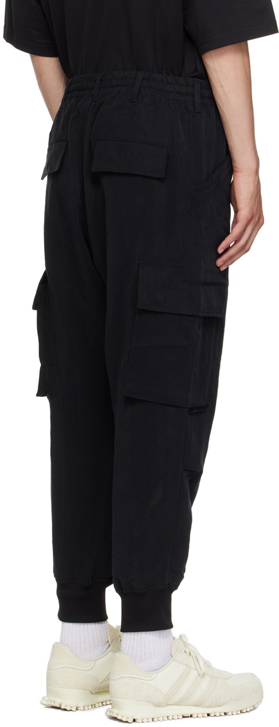 Y3 Black Utility Cuffed Cargo Pants Y3