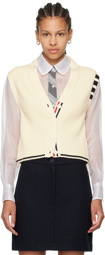 Thom Browne Off-White Cropped Cardigan