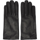 Dolce and Gabbana Black Leather Logo Gloves