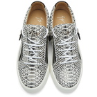 Giuseppe Zanotti White and Black Croc Frankie Sneakers