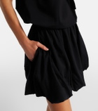 Patou Tie-neck cotton faille minidress