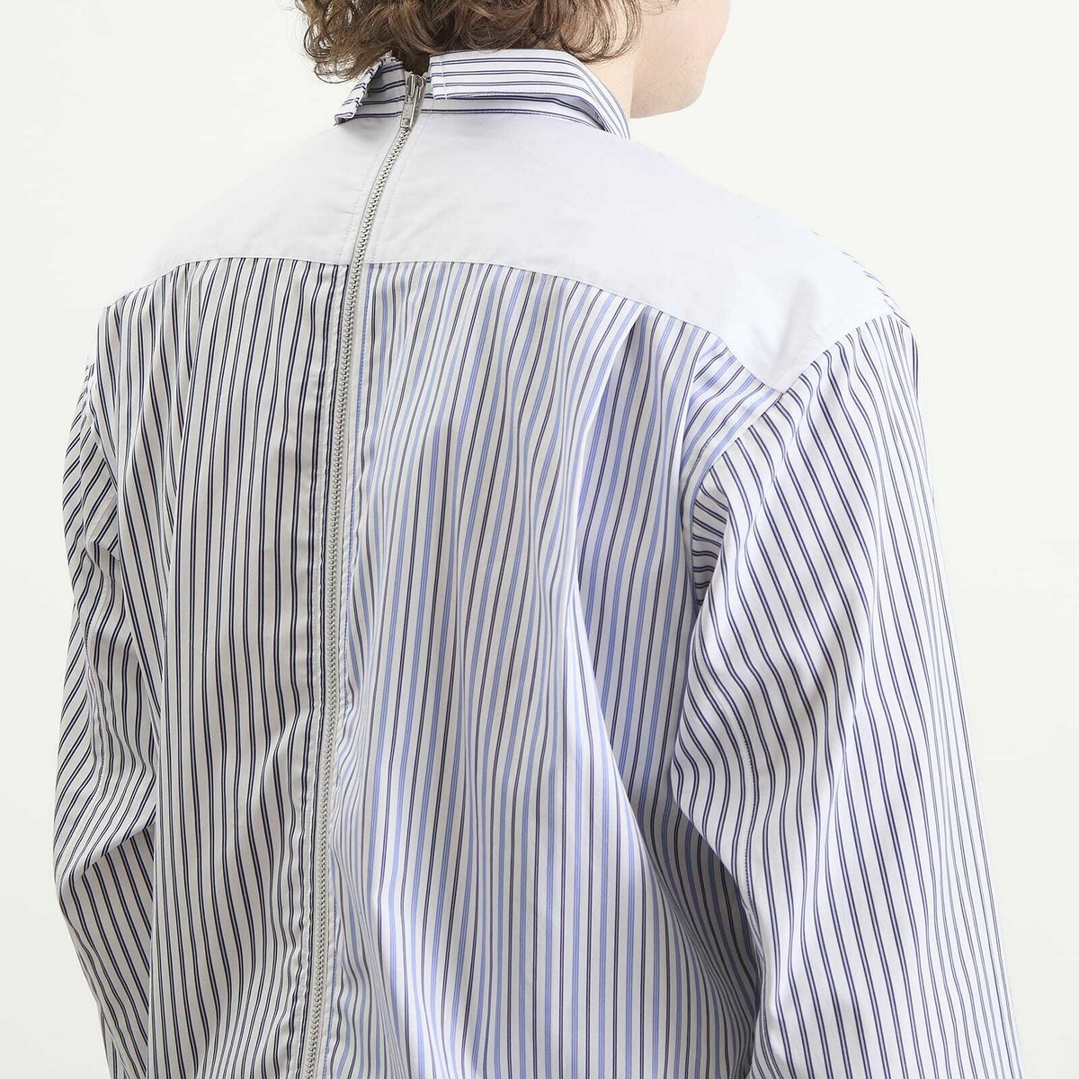 Comme des Garçons SHIRT Men's Cotton Poplin Shirt in White X Stripe