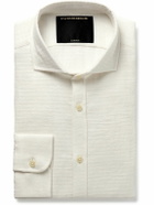 Favourbrook - Haston Cutaway-Collar Linen-Jacquard Shirt - White