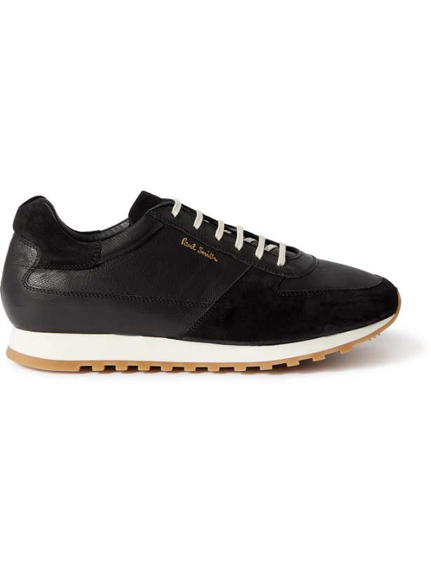 Photo: PAUL SMITH - Velo Full-Grain Leather and Suede Sneakers - Black