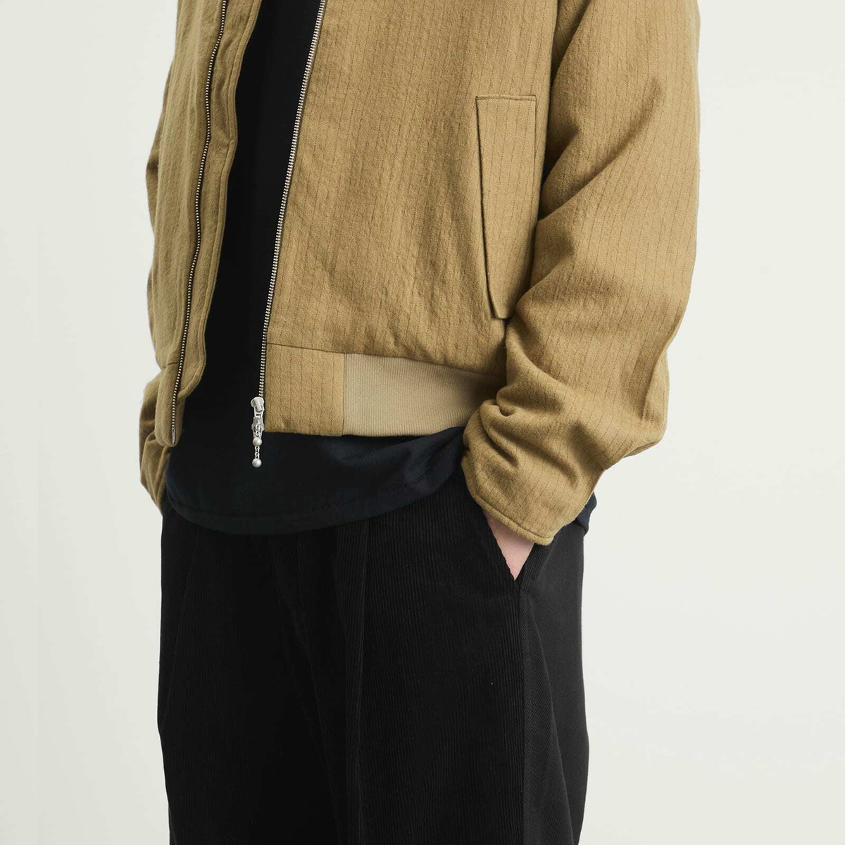 Merely Made Men's Wide Leg Cord Trousers in Black
