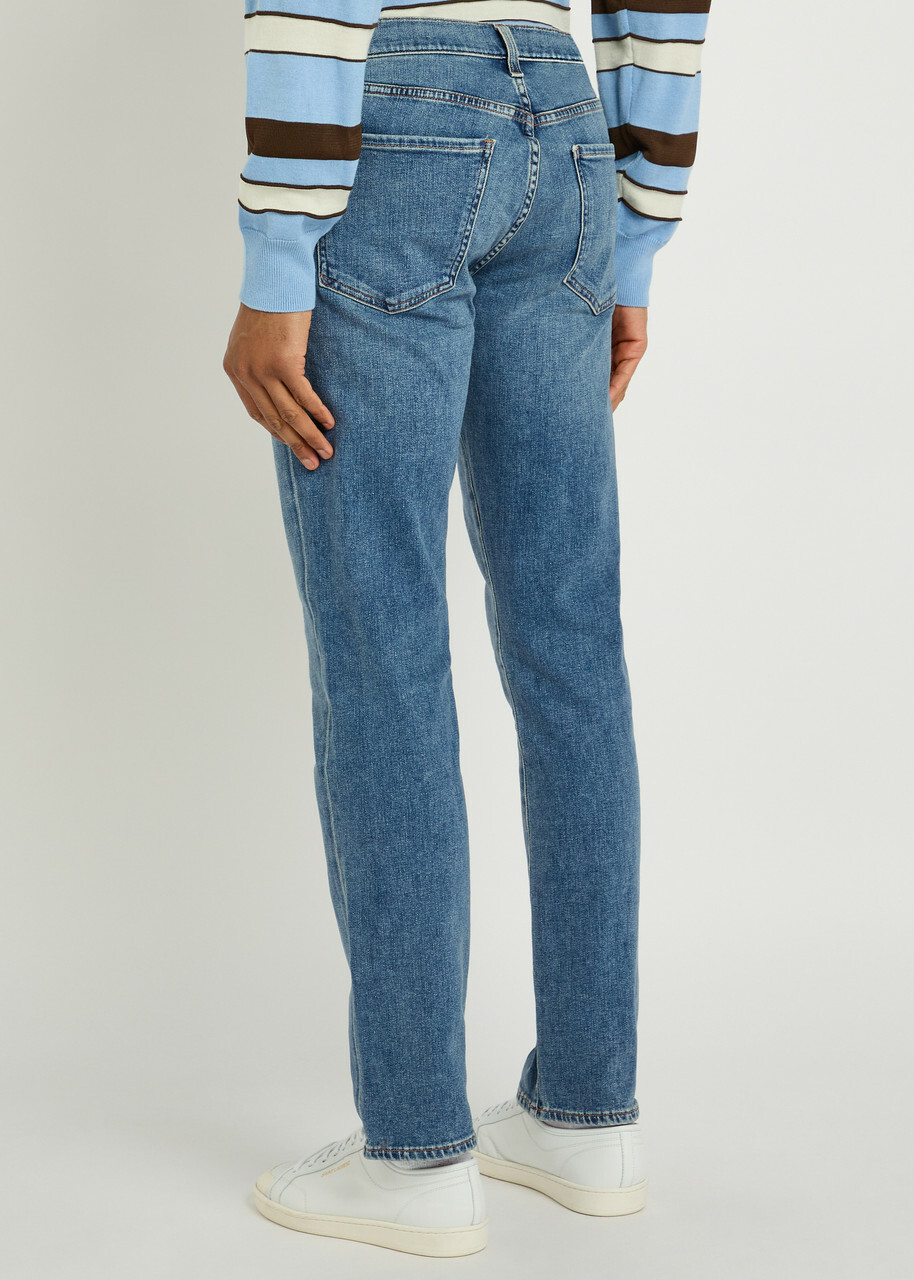 Citizens OF Humanity Gage Straight-leg Denim and Cashmere-blend Jeans Mid Blu