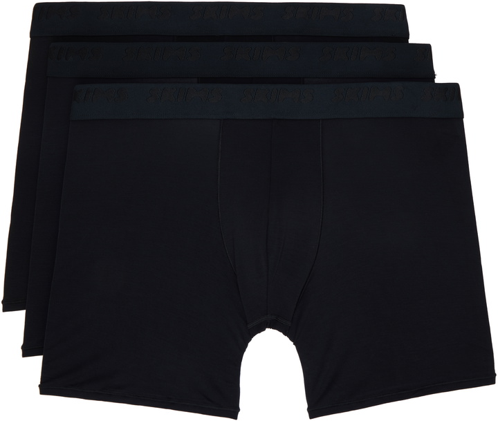Photo: SKIMS Three-Pack Black SKIMS Stretch 5 Boxer Briefs