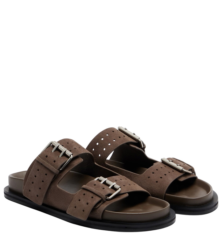 Photo: A.Emery Leon suede slides