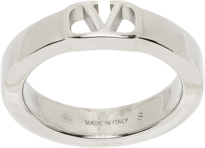 Photo: Valentino Garavani Silver Mini VLogo Signature Ring