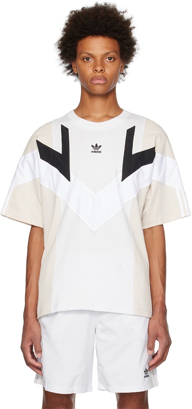 Photo: adidas Originals Off-White & Beige Rekive T-Shirt