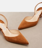 Manolo Blahnik Carolyne suede slingback pumps