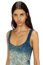 Diesel Mini dress with floral X-ray effect - Dresses Womens in Blue