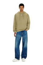 Diesel Cotton hoodie with metallic Oval D - Sweaters Mens in Green