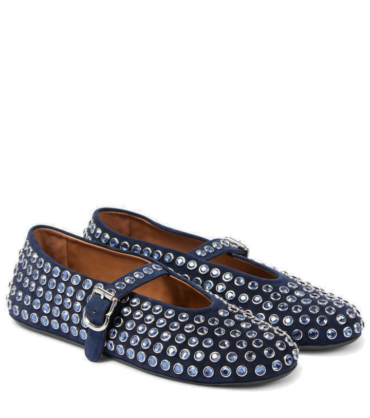 Photo: Alaïa Embellished suede ballet flats