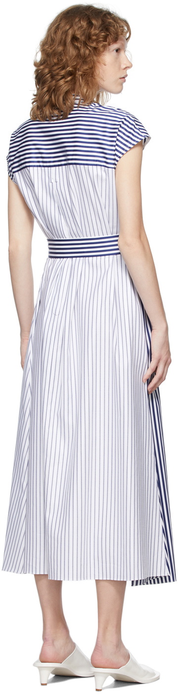Partow White & Blue Amari Dress