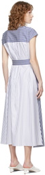 Partow White & Blue Amari Dress